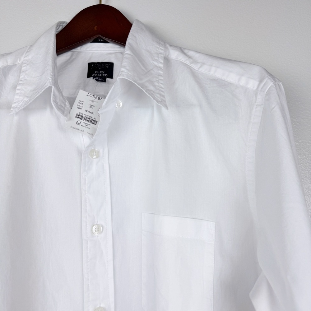 J. Crew Men's Slim-Fit Flex Casual Button Down Shirt White Size L NWT - Picture 4 of 7